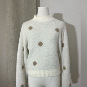 Casual Chic Cottage Core Neutral Aesthetic Parisian Inspired Sweater Size Medium